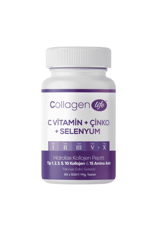 Collagen Life 5 Tip Kolajen (Tip 1, Tip 2, Tip 3, Tip 5 ve Tip 10) - 90 Tablet