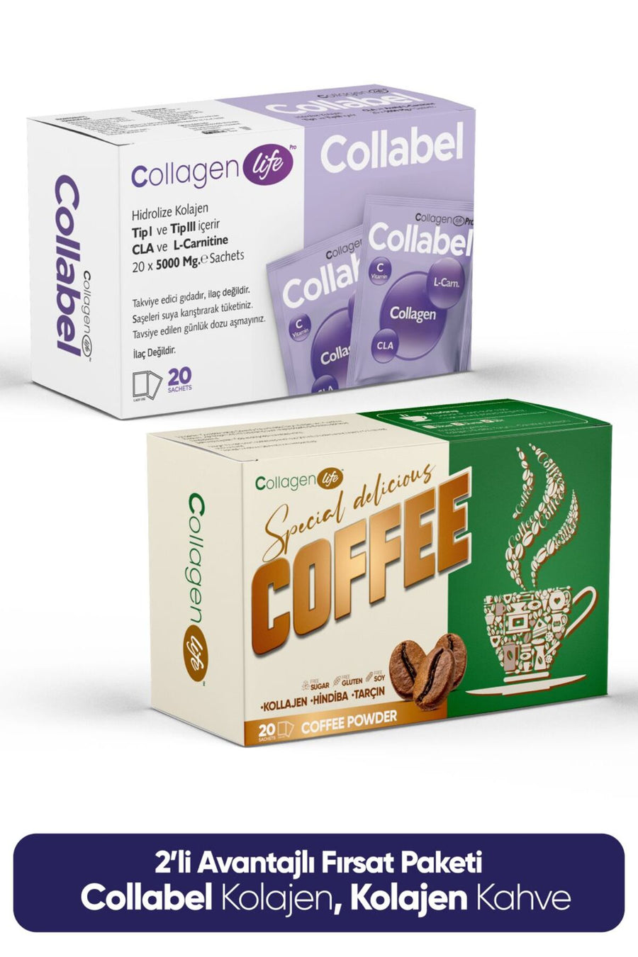 Collagen Life Hibrit Form ve Güzellik Seti: Collabel (20 Saşe) & Special Coffee (20 Saşe)