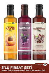 Doğal Karadut Özü, Kayısı Özü ve Keçiboynuzu Özü -  3'lü Özel Set