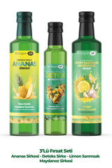 Collagen Life Doğal Fermantasyon ve Form Sirke Seti: Be Mixed Up (250 Ml), Ananas (500 Ml) & Limon Sarımsak Maydanoz (500 Ml)