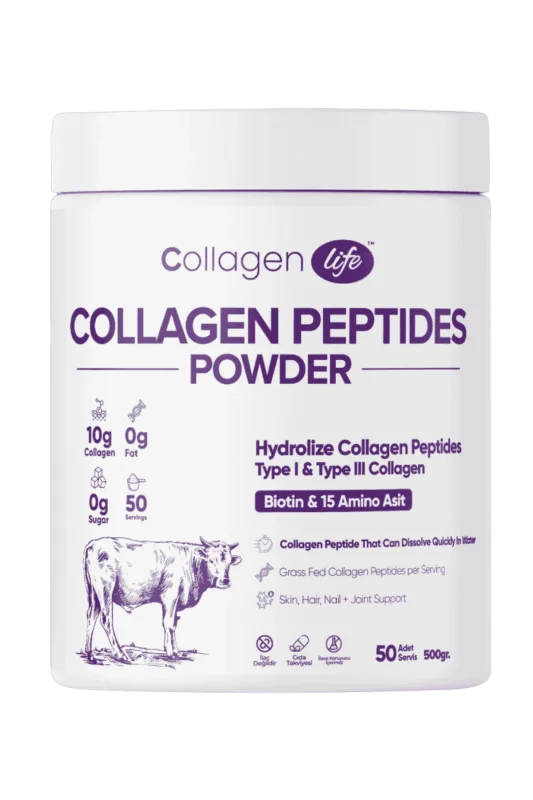 Collagen Life %100 Hidrolize Kolajen Peptitler & Biotin - 500 Gr